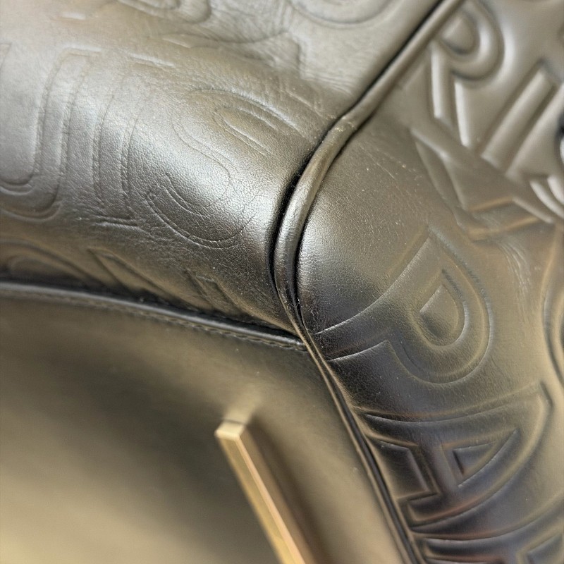 LV黑色壓紋Speedy 30 手提包肩背包-10