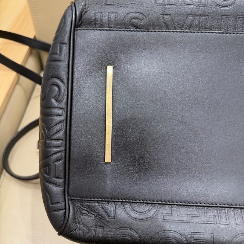 LV黑色壓紋Speedy 30 手提包肩背包-11