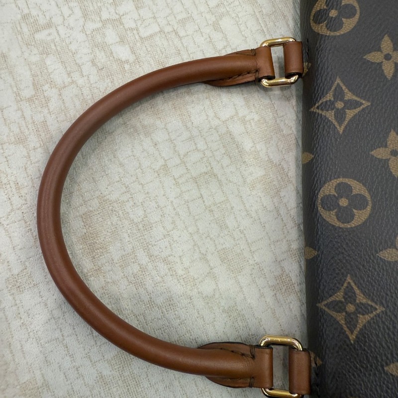 LV Marignan老花拼奶茶色鎖頭郵差包-15