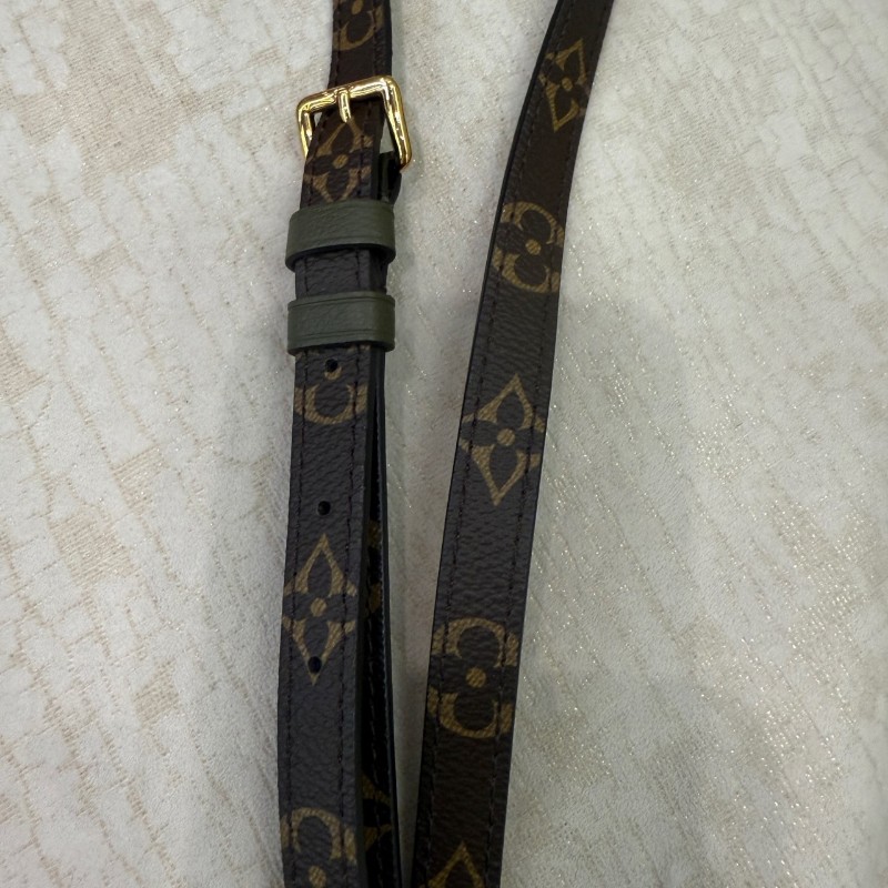 LV Marignan老花拼奶茶色鎖頭郵差包-19