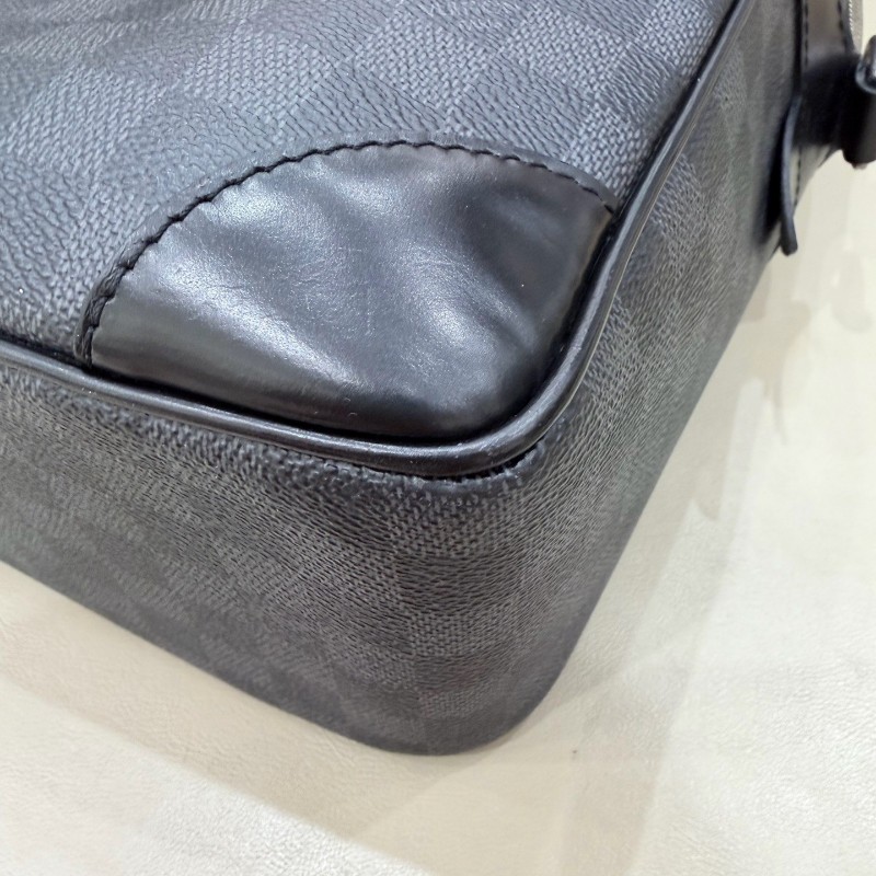 LV黑色棋盤格男士手提包電腦公事包-12