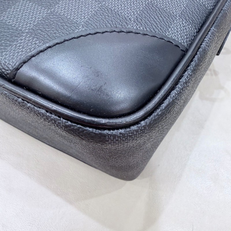 LV黑色棋盤格男士手提包電腦公事包-14