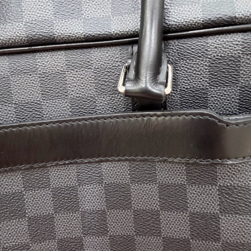 LV黑色棋盤格男士手提包電腦公事包-17