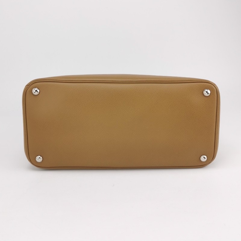 Prada Double 中號棕色手提包肩背包-4