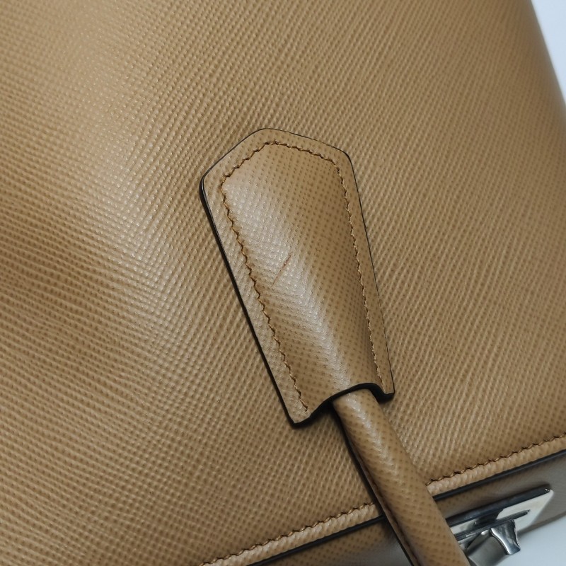 Prada Double 中號棕色手提包肩背包-14