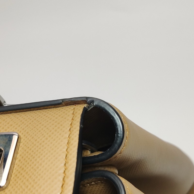 Prada Double 中號棕色手提包肩背包-18