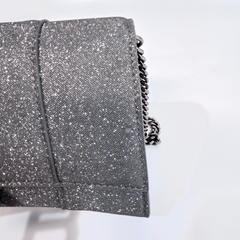 Balenciaga 銀色hourglass沙漏WOC鏈條包 656050-8