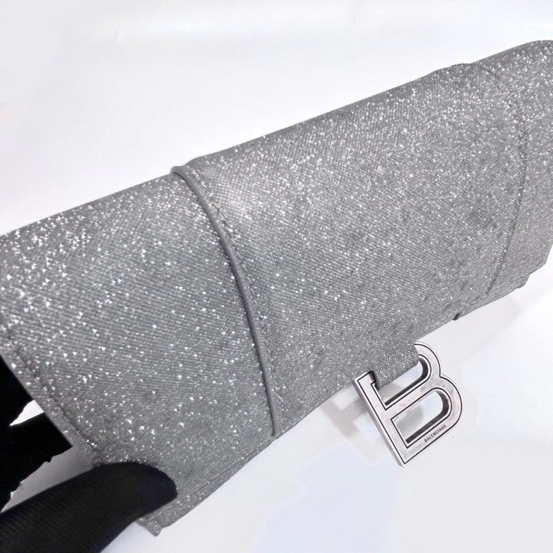 Balenciaga 銀色hourglass沙漏WOC鏈條包 656050-9