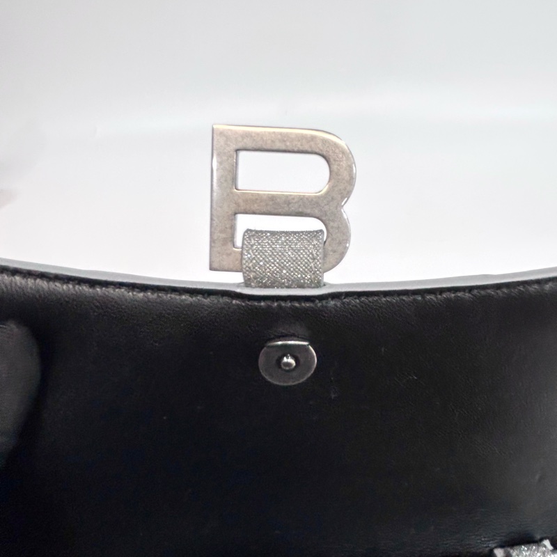 Balenciaga 銀色hourglass沙漏WOC鏈條包 656050-16