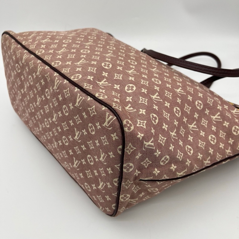 「JL精品代購」Lv樹莓色老花丹寧neverfull中號托特包-8