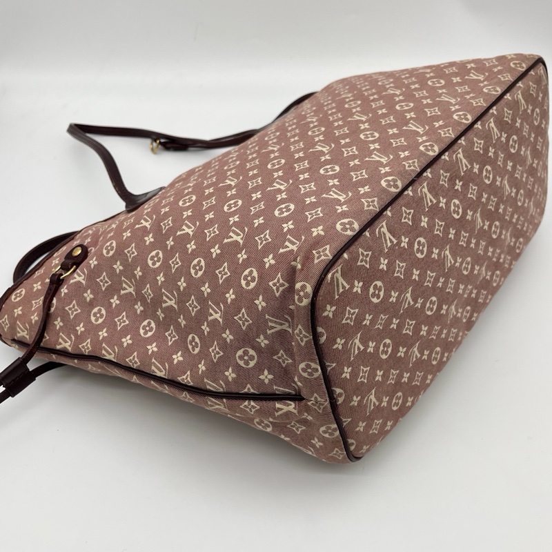 「JL精品代購」Lv樹莓色老花丹寧neverfull中號托特包-9