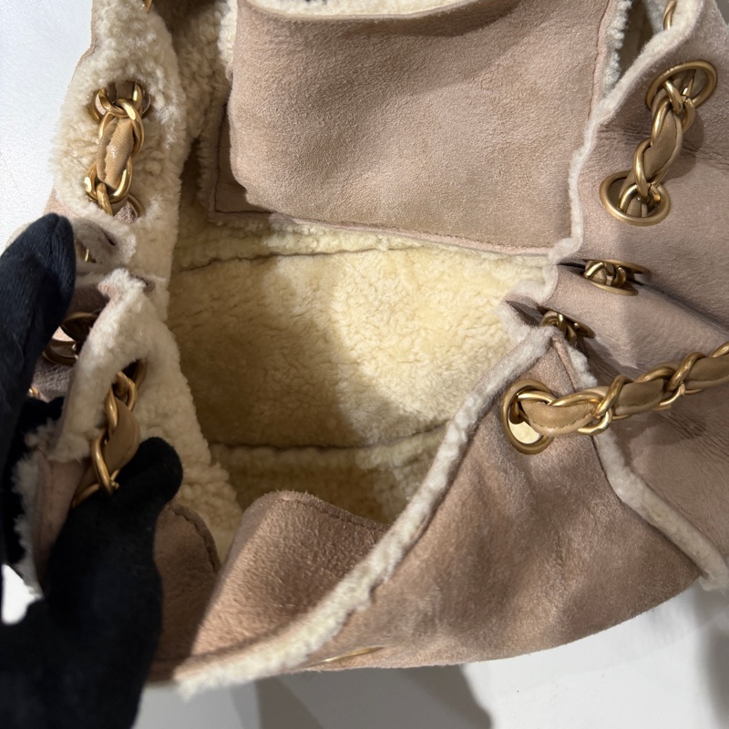 Chanel麂皮毛毛鏈條包 ⭐️超可愛-8