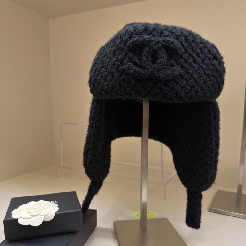 Chanel 黑色飛行帽 🖤全新/盒子/緞帶/花🖤🩶-0