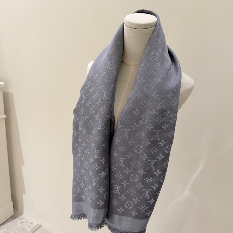 LV 灰色LOGO圍巾 🩶🩶裸品🩶🩶超級漂亮-1