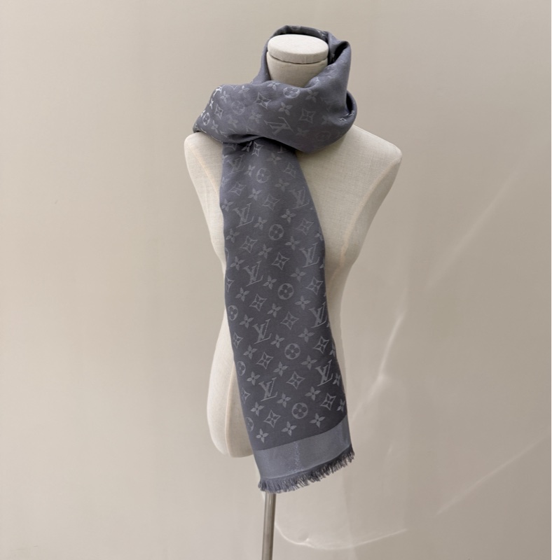 LV 灰色LOGO圍巾 🩶🩶裸品🩶🩶超級漂亮-3