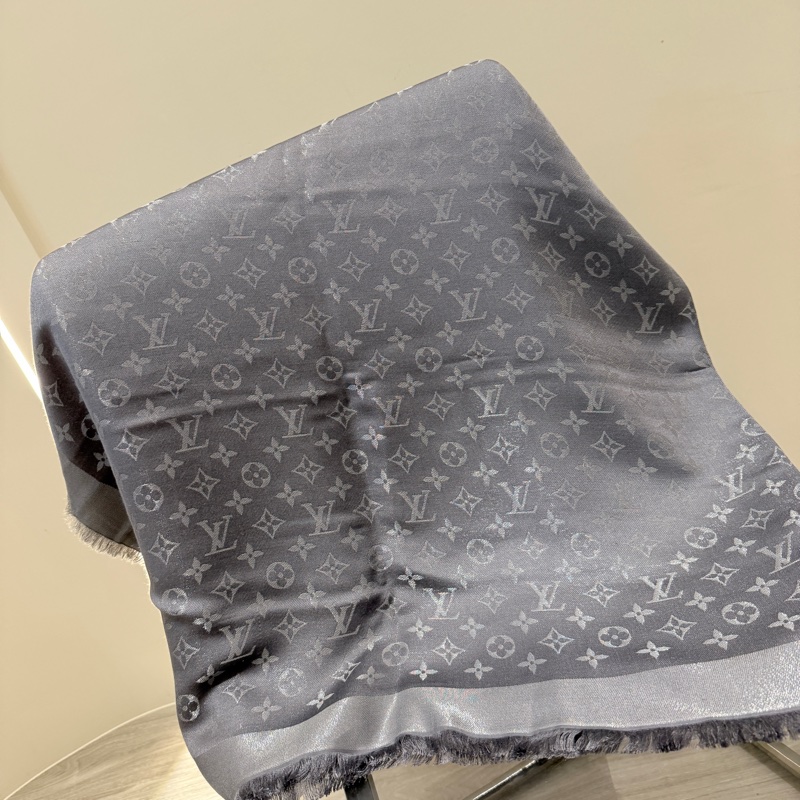LV 灰色LOGO圍巾 🩶🩶裸品🩶🩶超級漂亮-6