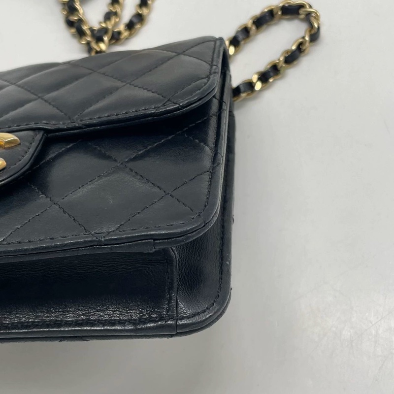 CHANEL mini WOC 黑金-15