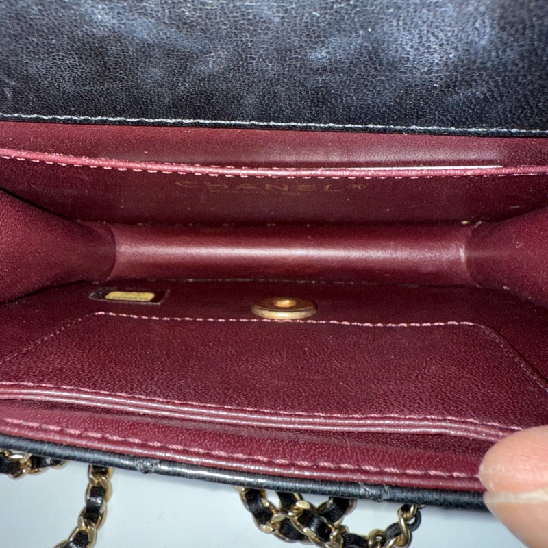 CHANEL mini WOC 黑金-18