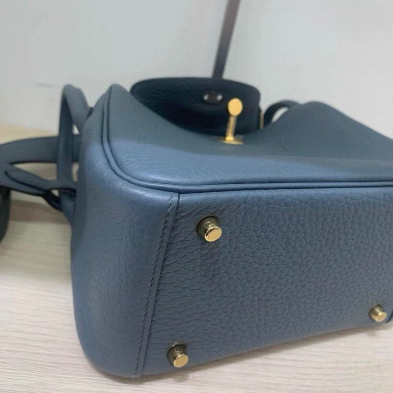 愛馬仕 mini lindy 風暴藍 金扣 TC皮 Y刻 原膜都在-4
