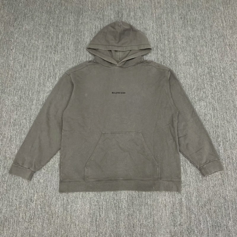 Balenciaga 灰色前後刺繡帽衫衛衣-0