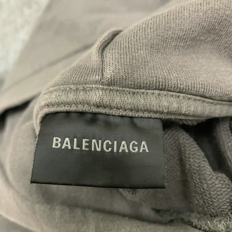 Balenciaga 灰色前後刺繡帽衫衛衣-4