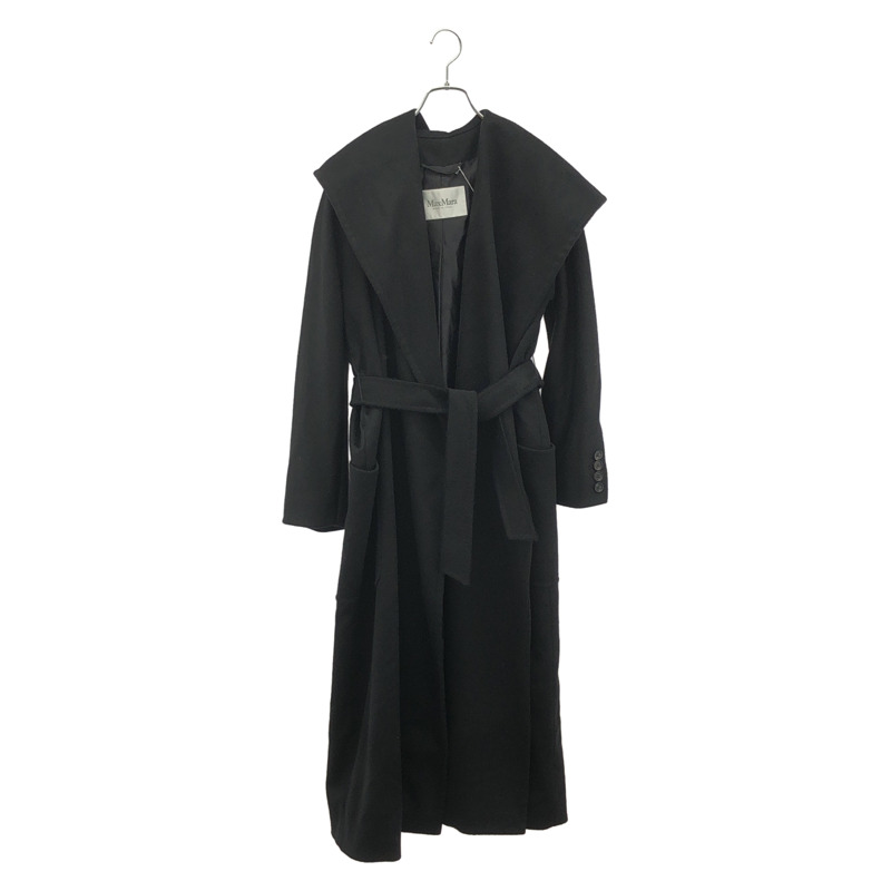 MAX MARA 101618036 羊絨駝色黑色大衣 黑色 其他款式 羊絨黑色 二手 女款-0