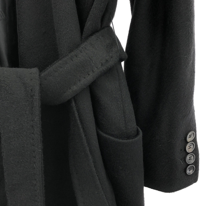 MAX MARA 101618036 羊絨駝色黑色大衣 黑色 其他款式 羊絨黑色 二手 女款-3