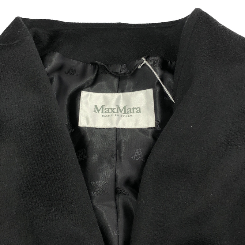 MAX MARA 101618036 羊絨駝色黑色大衣 黑色 其他款式 羊絨黑色 二手 女款-4