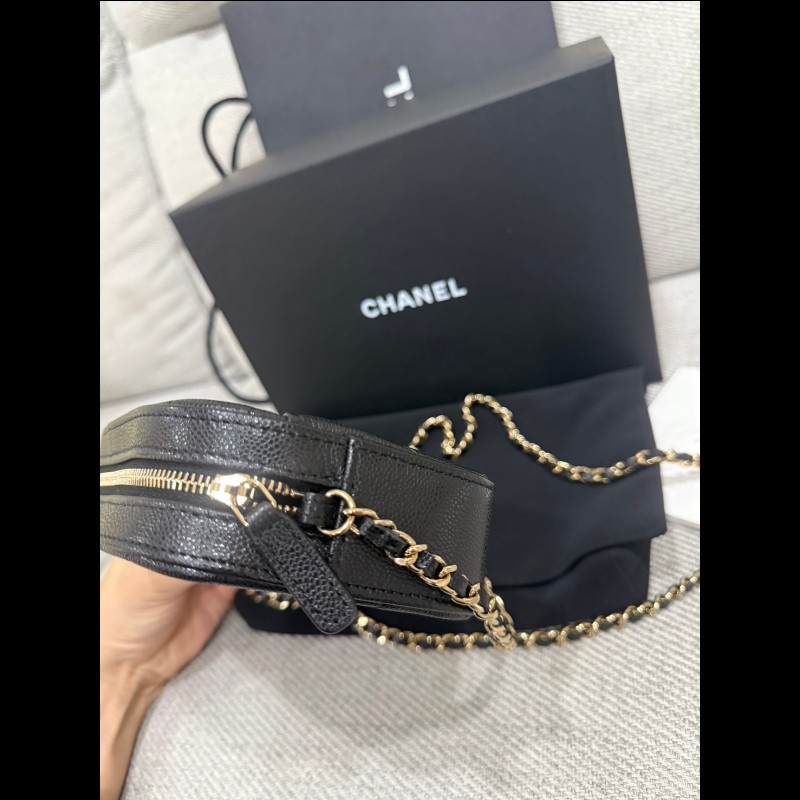 香奈兒2025年新款相機包黑色荔枝牛皮*金鍊-7