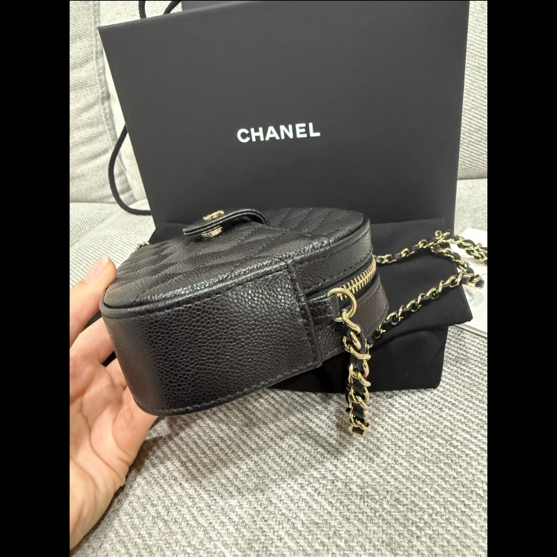 香奈兒2025年新款相機包黑色荔枝牛皮*金鍊-9