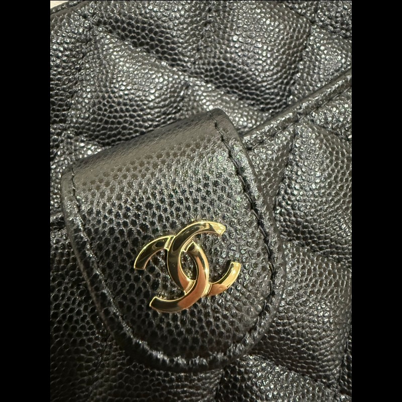 香奈兒2025年新款相機包黑色荔枝牛皮*金鍊-17