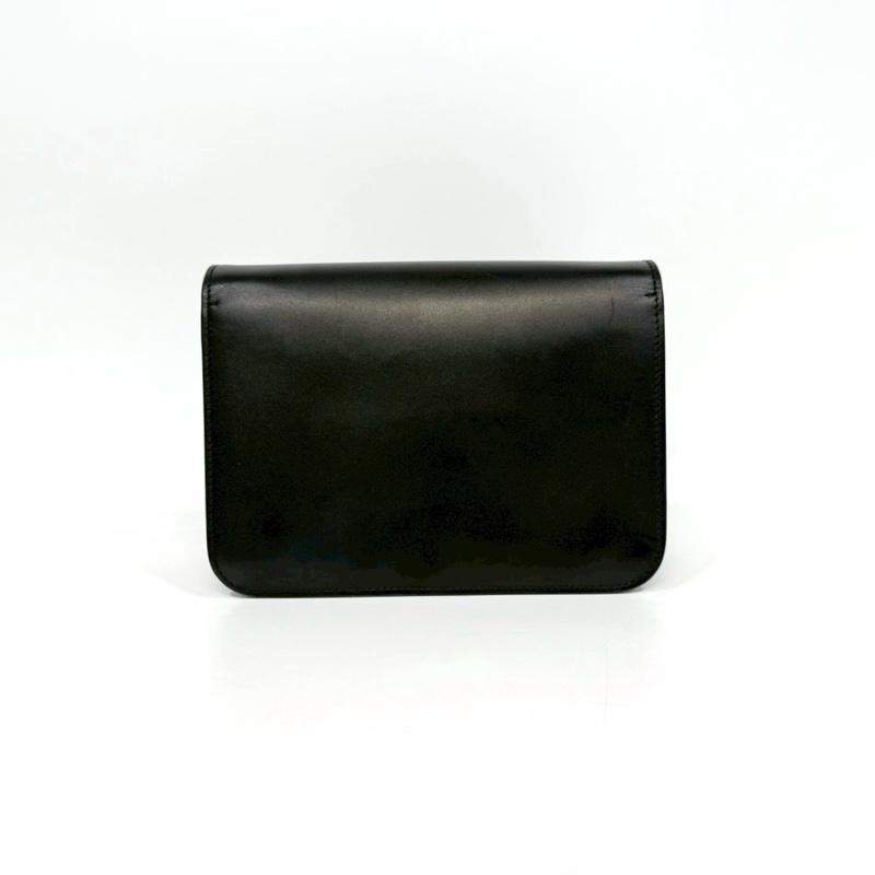 BURBERRY黑金滑面小牛皮TB釦側背包8010334-3