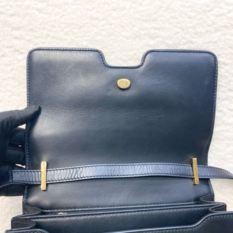 BURBERRY巴寶莉黑色小牛皮金釦TB釦肩背包🖤極簡高級通勤包8010334-8