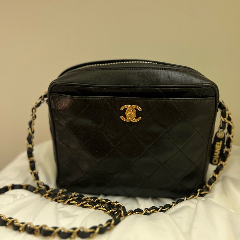 經典黑金老香相機包-0