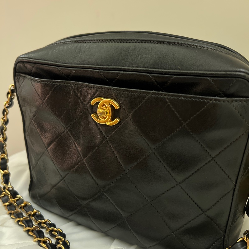 經典黑金老香相機包-1