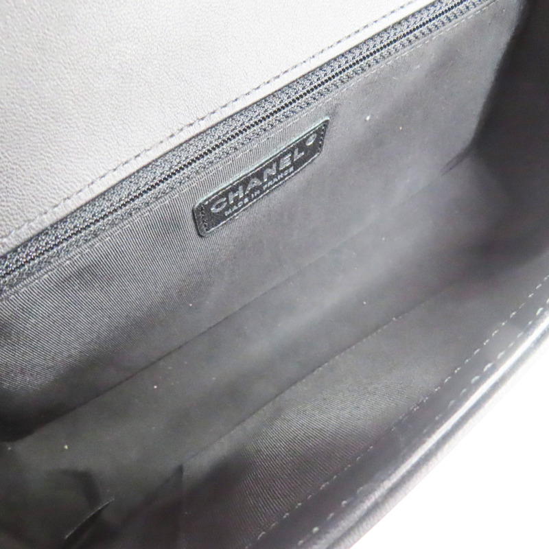 黑色 羊皮 BOY 28 鍊帶 肩背包 銀釦【CHANEL 香奈兒】 A92193-4