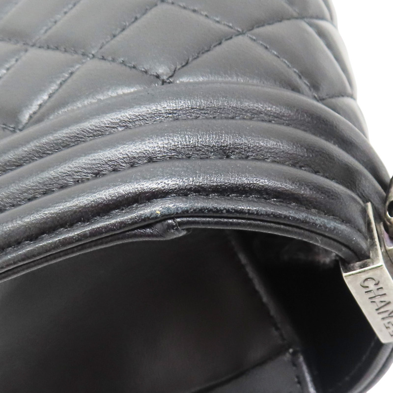 黑色 羊皮 BOY 28 鍊帶 肩背包 銀釦【CHANEL 香奈兒】 A92193-13