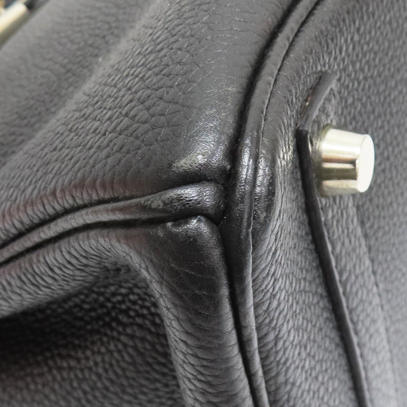 黑色 Togo牛皮 BirKin 30 柏金包 手提包 銀扣 口G刻【HERMES 愛馬仕】-10