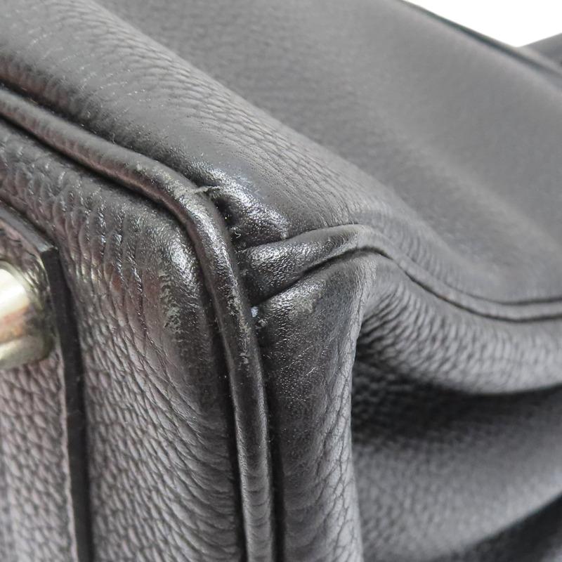 黑色 Togo牛皮 BirKin 30 柏金包 手提包 銀扣 口G刻【HERMES 愛馬仕】-11
