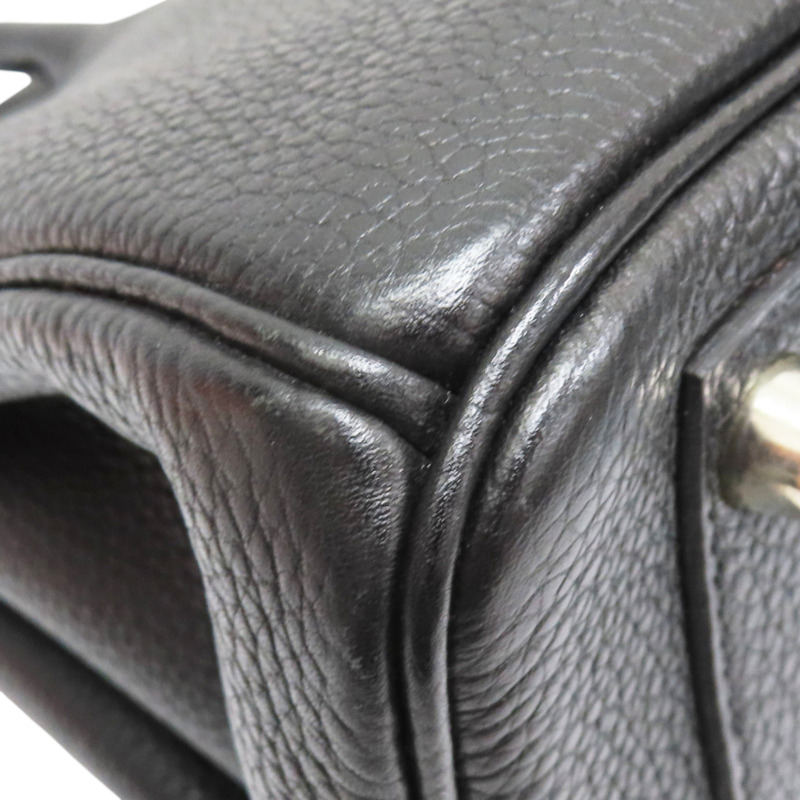 黑色 Togo牛皮 BirKin 30 柏金包 手提包 銀扣 口G刻【HERMES 愛馬仕】-12