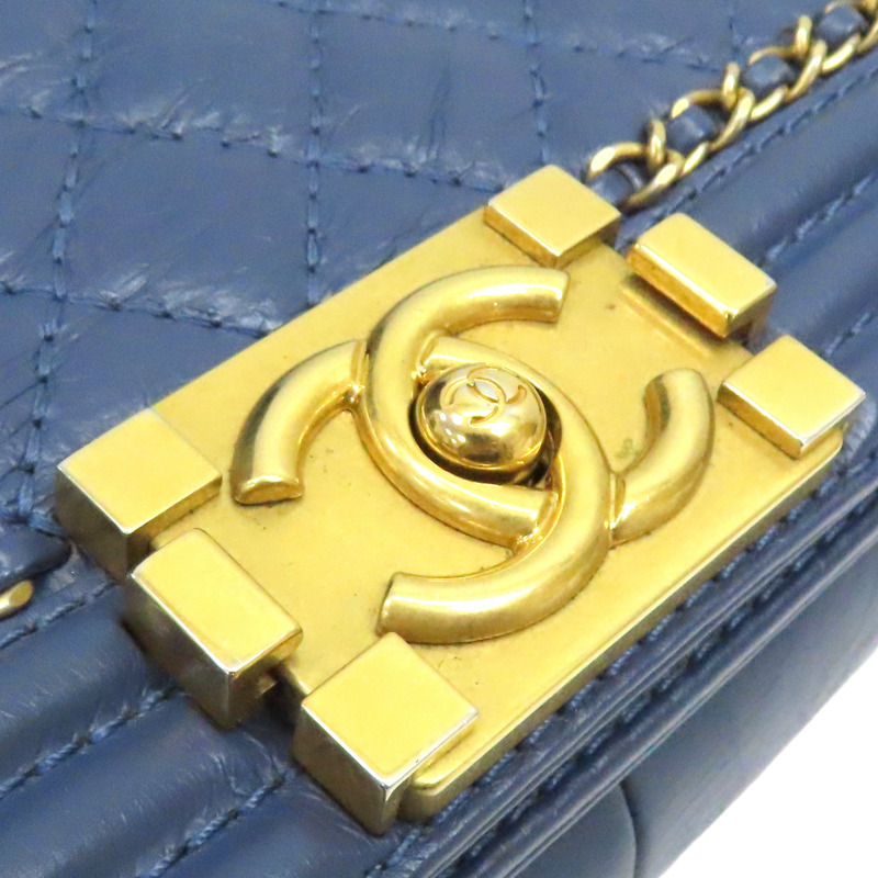 藍色 牛皮 Boy25 金鏈 肩背包 A67086【CHANEL 香奈兒】 A67086-9