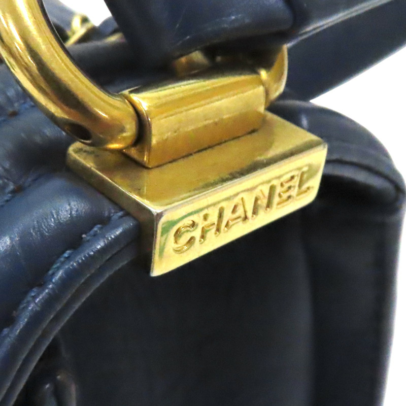 藍色 牛皮 Boy25 金鏈 肩背包 A67086【CHANEL 香奈兒】 A67086-10