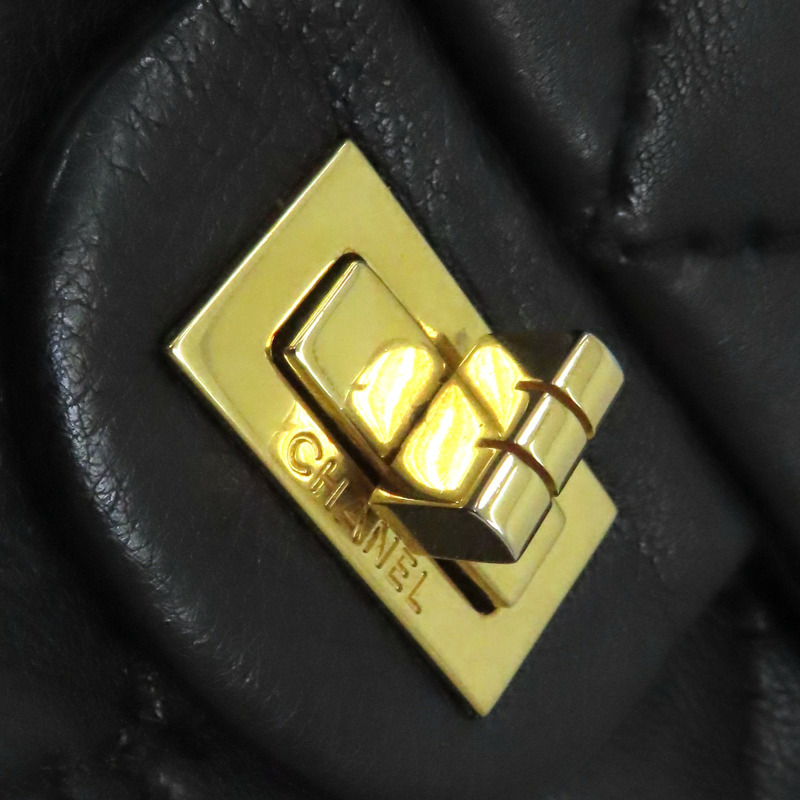 黑色 菱格紋 牛皮 2.55 28CM 金鍊 肩背包 【CHANEL 香奈兒】 A37587-12