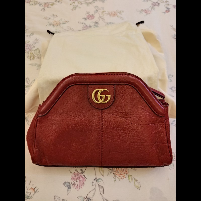 Gucci Re(belle) 紅色皮革虎頭手提包-1