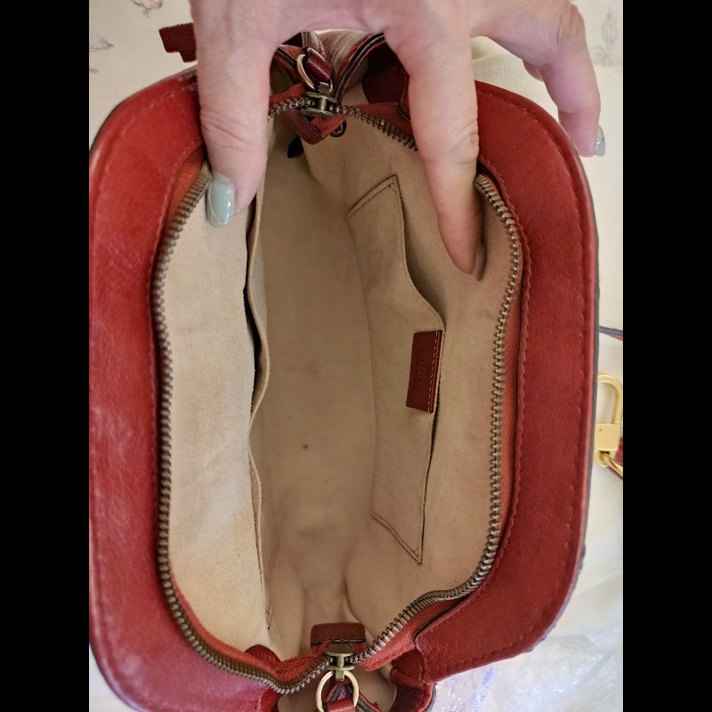 Gucci Re(belle) 紅色皮革虎頭手提包-3