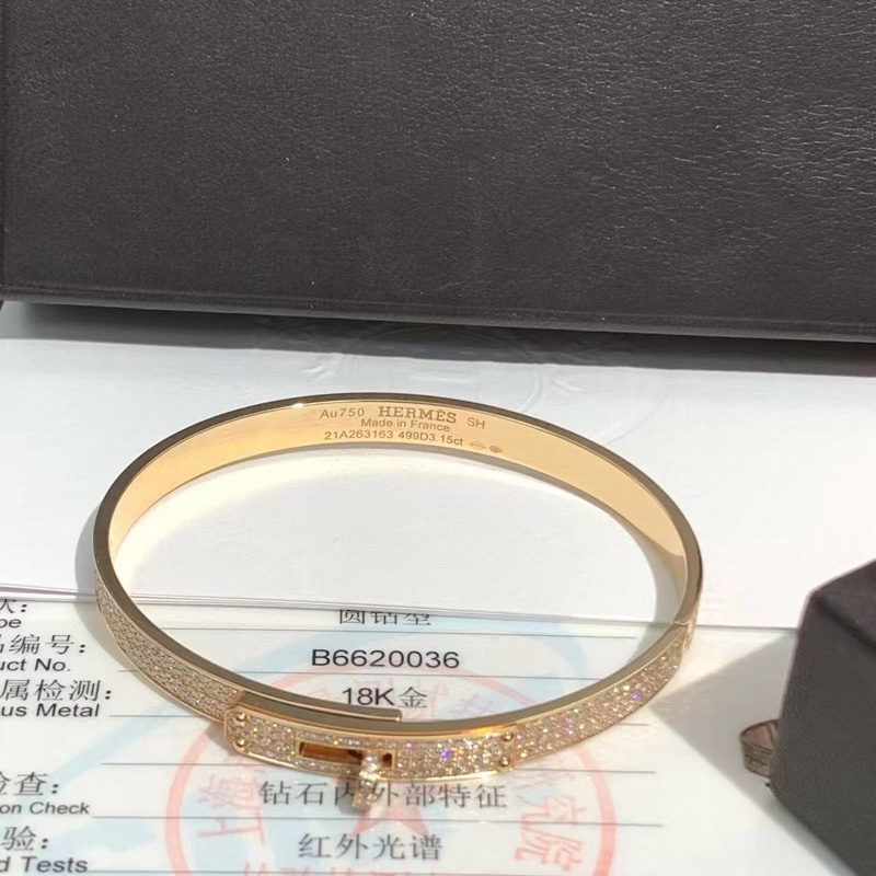 Hermes 爱马仕 Kelly 玫瑰金满钻 sh 小号，合适 15～16 手腕，2024 年购入-1