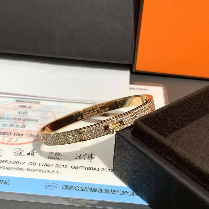 Hermes 爱马仕 Kelly 玫瑰金满钻 sh 小号，合适 15～16 手腕，2024 年购入-2