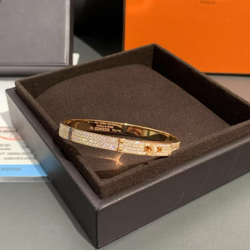 Hermes 爱马仕 Kelly 玫瑰金满钻 sh 小号，合适 15～16 手腕，2024 年购入-5