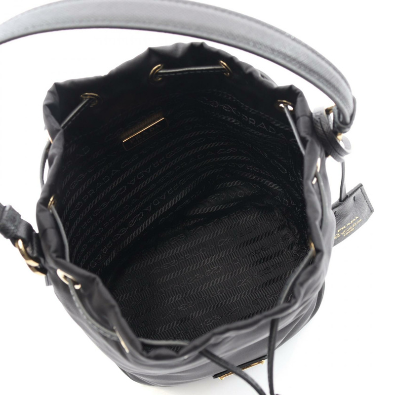 PRADA 1978 復刻版手提包 1BE067RV44F0002 尼龍 Saffiano 皮革 黑色 全新 女士-2