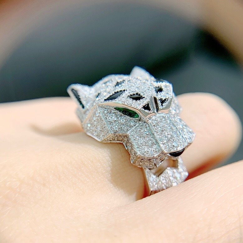 Cartier卡地亞 PANTHÈRE系列 高珠滿鑽獵豹戒指，尺寸48號，專櫃訂貨一年起，公價 50 多萬，年年漲價的款！實物超帥超閃，2008年購入-3